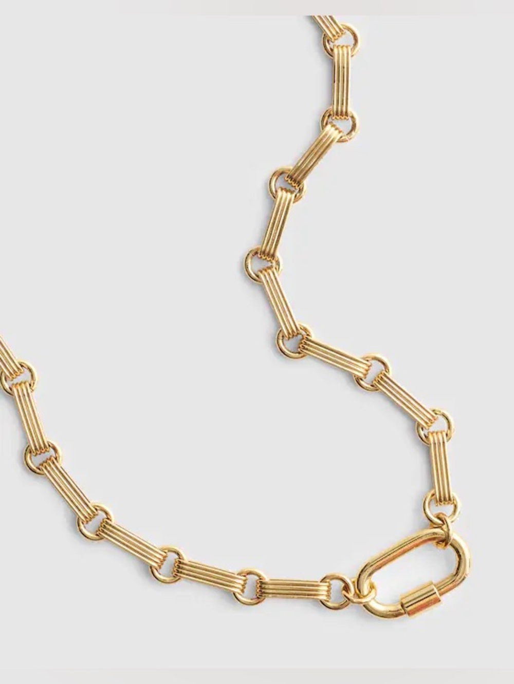 NWT Madewell Carabiner Mixed Chain Necklace in Antique Gold Chunky Statement